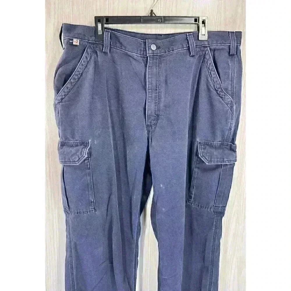 Carhartt Pants Mens 40x34 Fits 38x30 Flame Resistant Cargo Distressed FRB240 - Picture 3 of 8